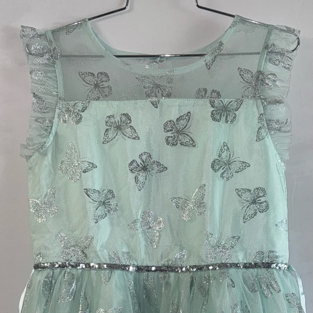 Lilt Mint and Silver Butterfly Dress